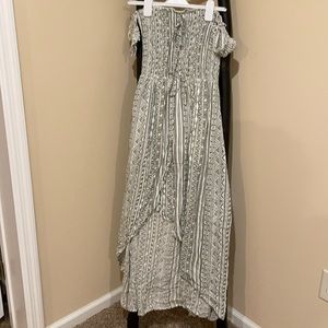 Smocked High-Low Off the shoulder dress